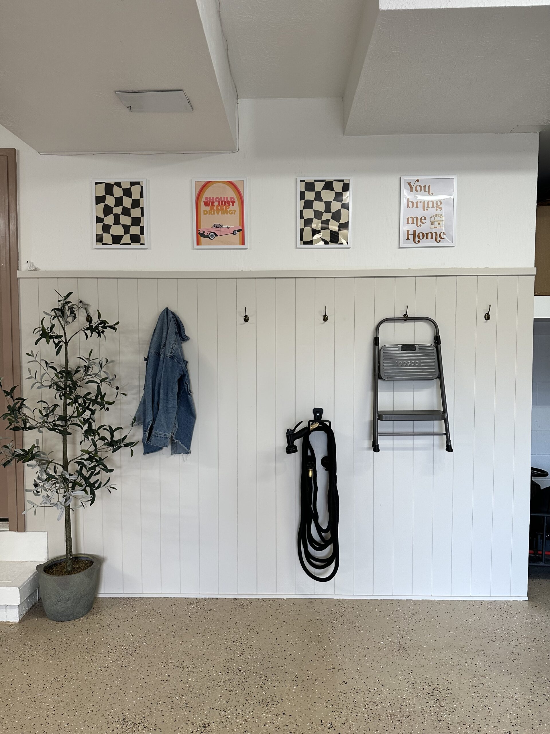 Easy Garage Shiplap Accent Wall Newbuild Newlyweds