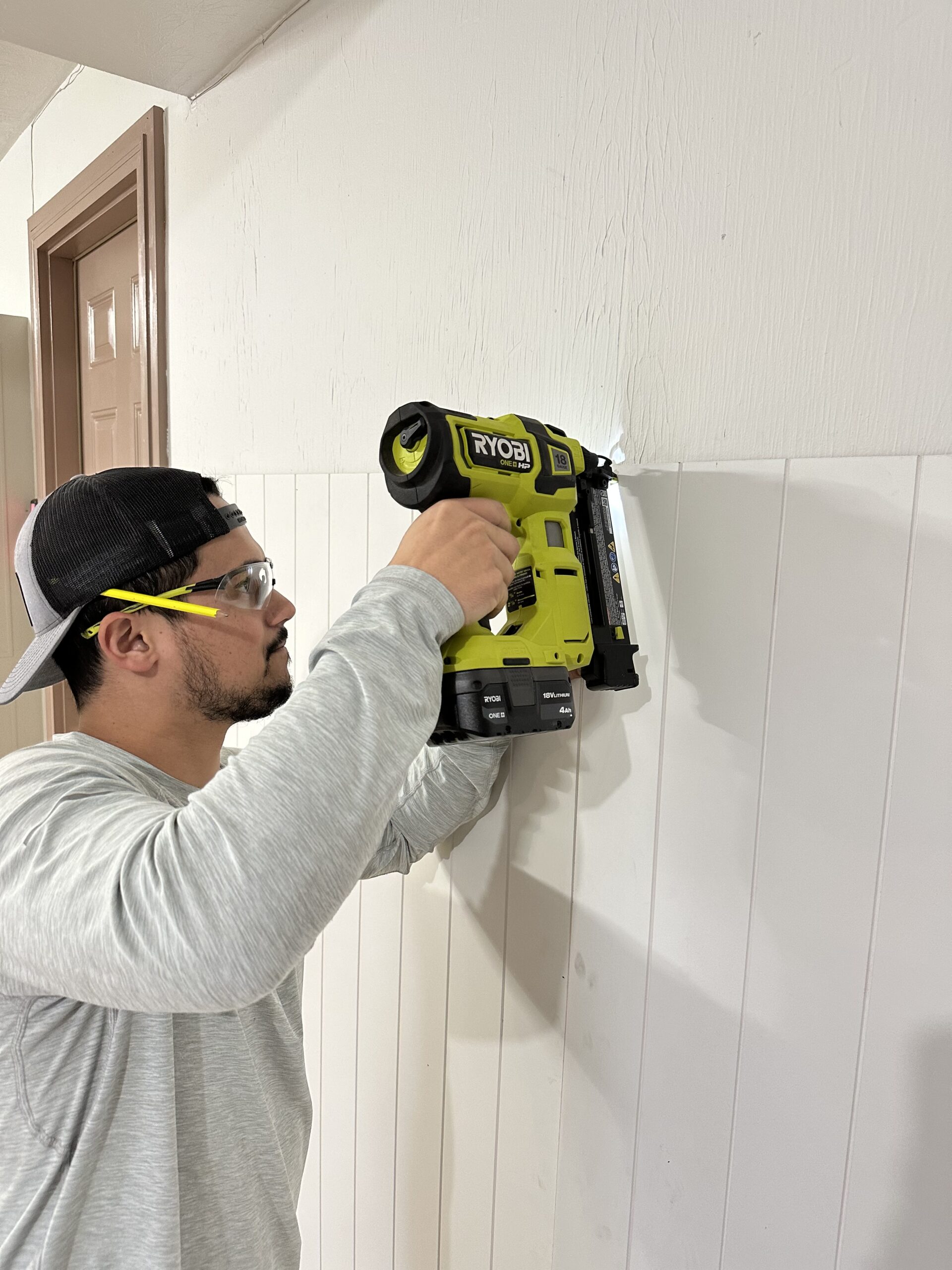 Easy Garage Shiplap Accent Wall - Newbuild Newlyweds