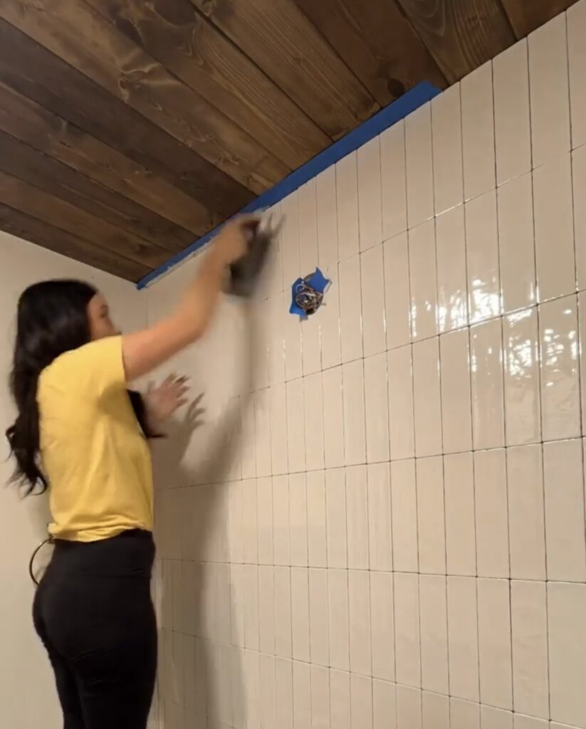 musclebound adhesive tile mate on a shower wall｜TikTok Search