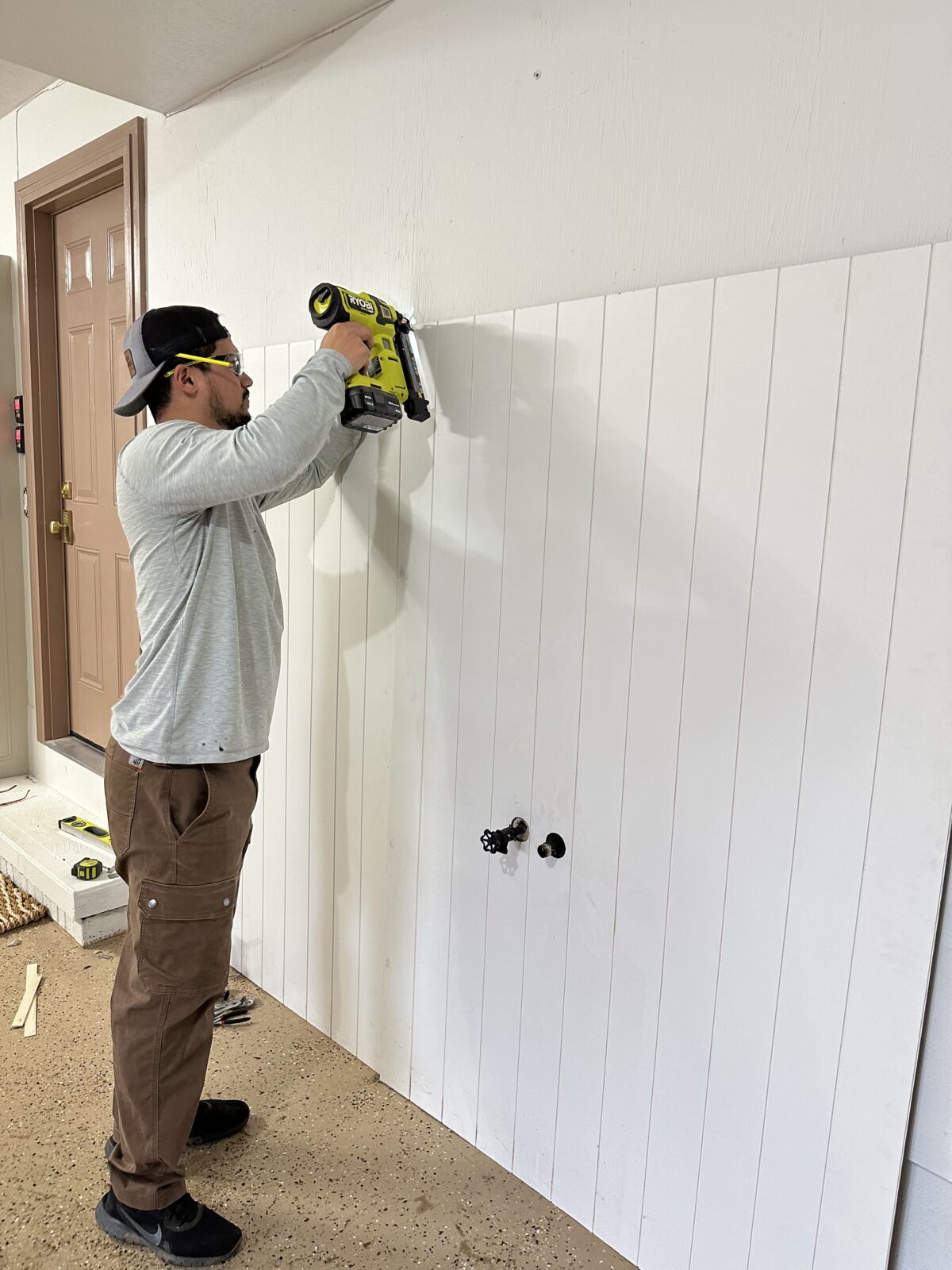 Easy Garage Shiplap Accent Wall Newbuild Newlyweds