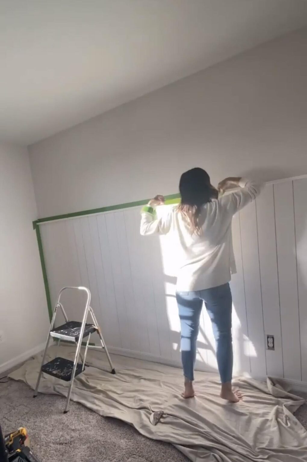 Easy DIY Half Shiplap Accent Wall - Newbuild Newlyweds